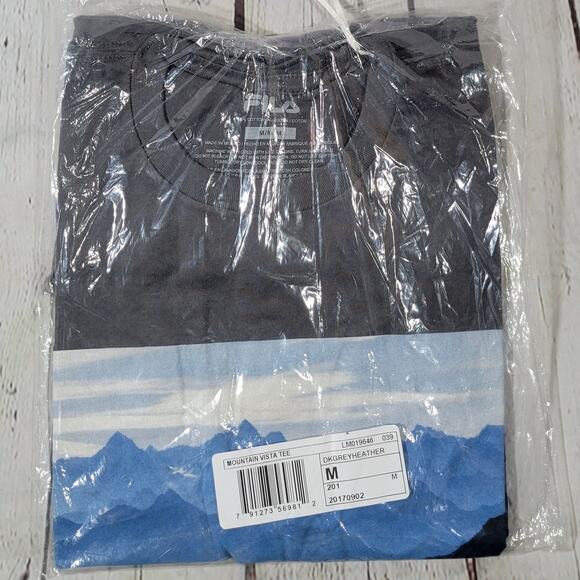 Fila Mountain Vista Tee Dark Grey Heather M NWT - Picture 10 of 10